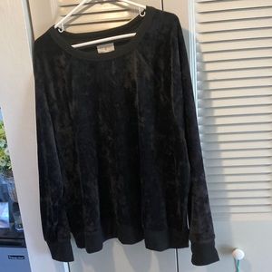 Lou Grey Long Sleeve Crushed Velour Top.